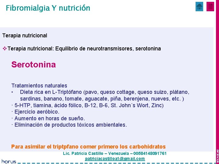 Fibromialgia Y nutrición Mes 1 y 2 Terapia nutricional v. Terapia nutricional: Equilibrio de