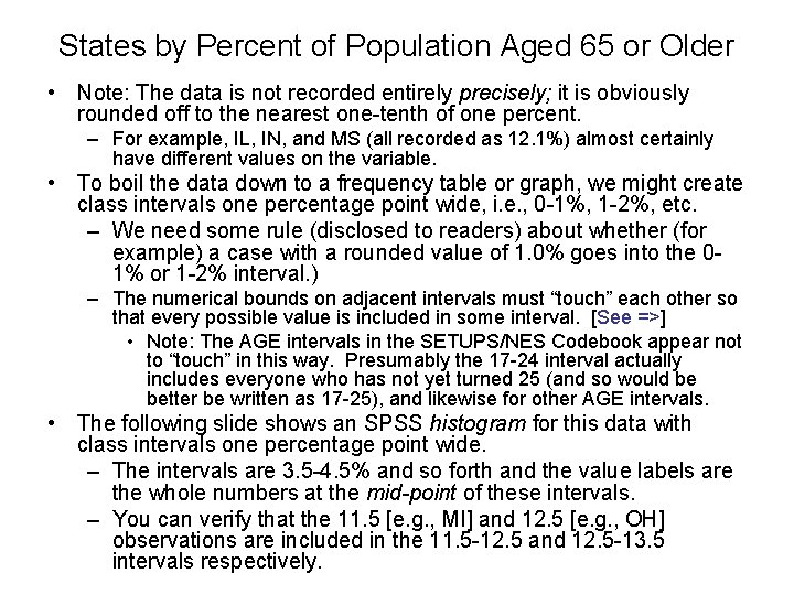 States by Percent of Population Aged 65 or Older • Note: The data is