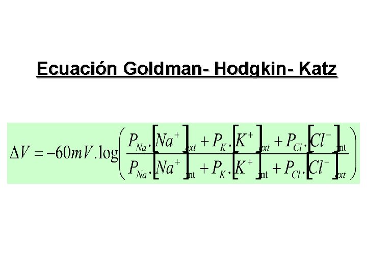 Ecuación Goldman- Hodgkin- Katz 