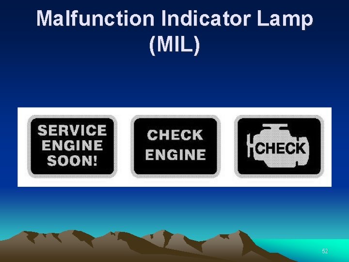 Malfunction Indicator Lamp (MIL) 52 