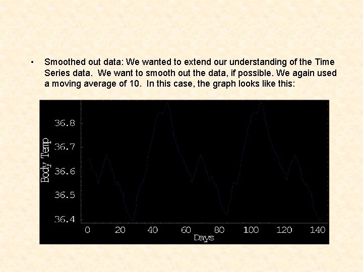  • Smoothed out data: We wanted to extend our understanding of the Time