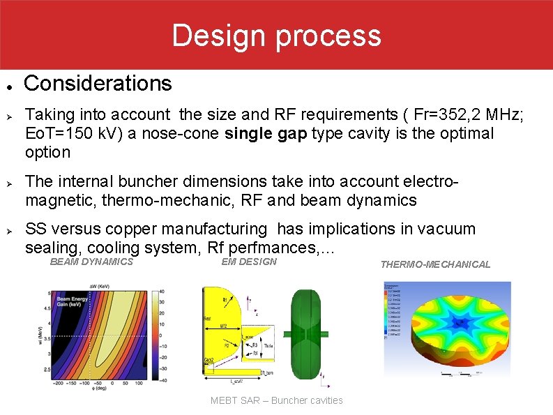 Design process ● Ø Ø Ø Considerations Taking into account the size and RF