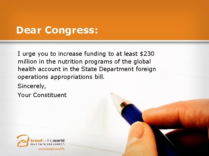 Dear Congress: I urge you to increase funding to at least $230 million in