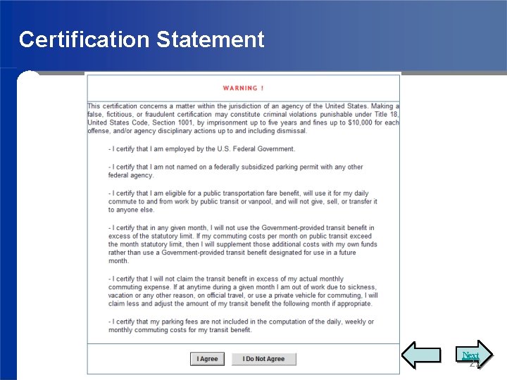Certification Statement Next 22 