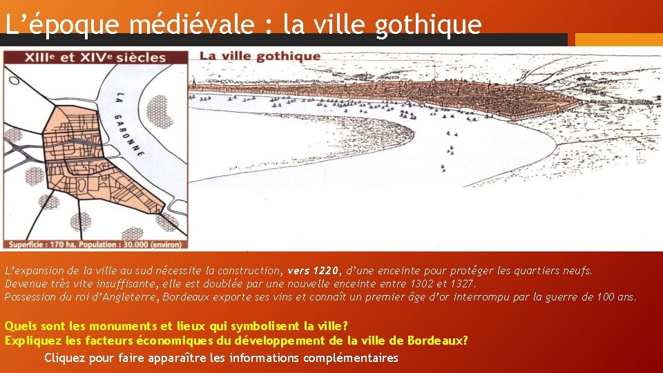 L’époque médiévale : la ville gothique 8 L’expansion de la ville au sud nécessite