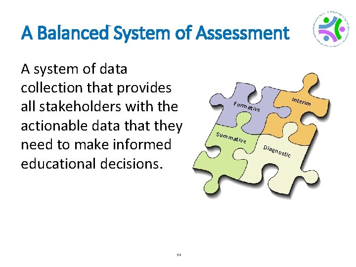 A Balanced System of Assessment A system of data collection that provides all stakeholders