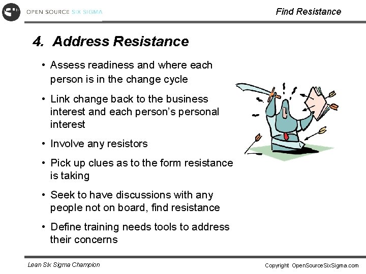 Find Resistance 4. Address Resistance • Assess readiness and where each person is in