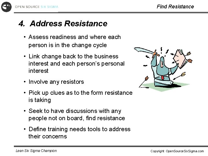 Find Resistance 4. Address Resistance • Assess readiness and where each person is in Find Resistance 4. Address Resistance • Assess readiness and where each person is in