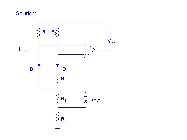 Solution: R 4 = R 5 Vref IPTAT↓ D 2 D 1 R 2