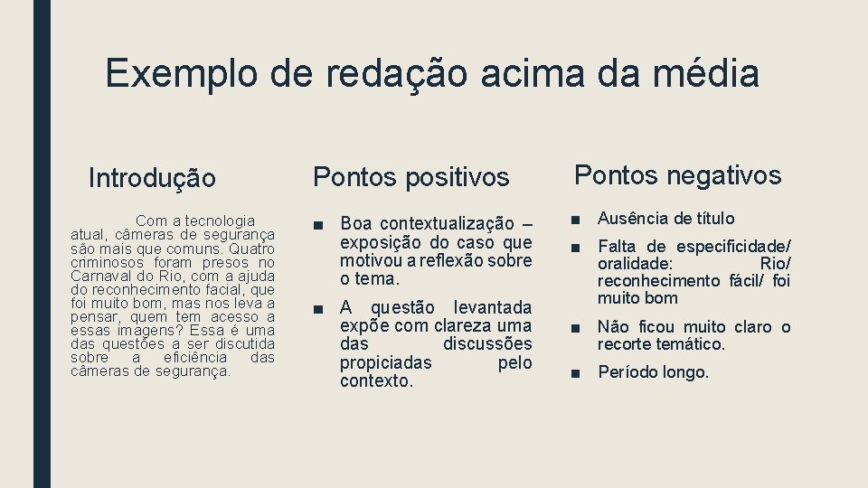 Exemplo de redação acima da média Introdução Com a tecnologia atual, câmeras de segurança