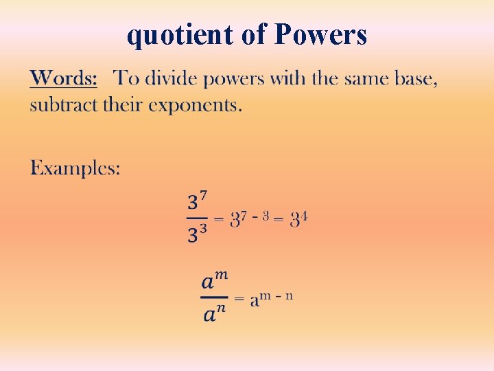 quotient of Powers • 