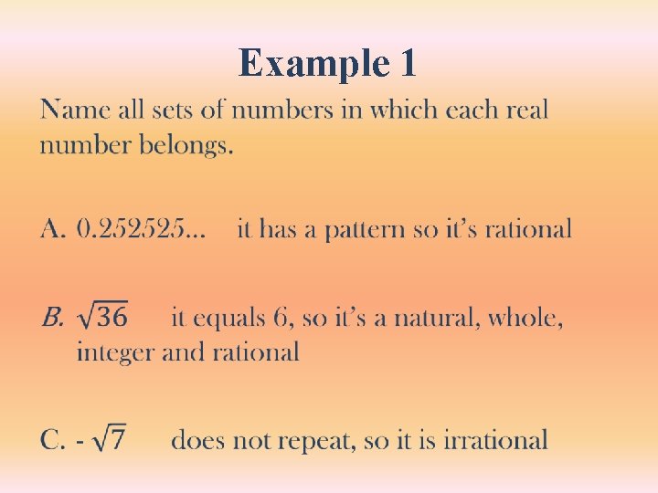 Example 1 • Example 1 •