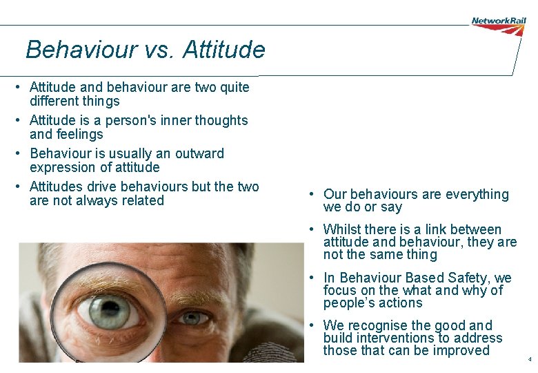 Behaviour vs. Attitude • Attitude and behaviour are two quite different things • Attitude