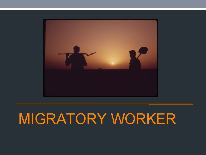 MIGRATORY WORKER 