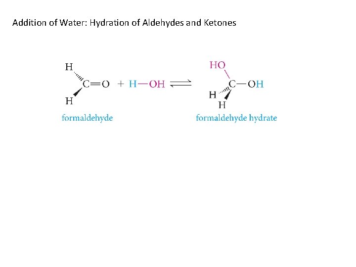 Addition of Water: Hydration of Aldehydes and Ketones 