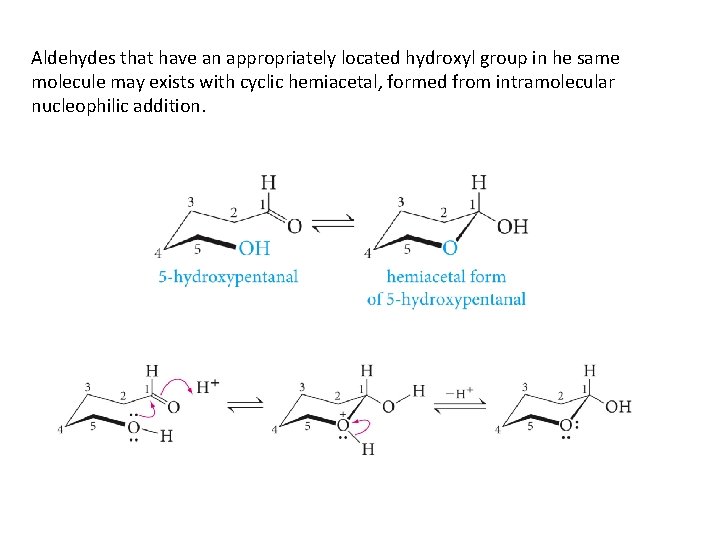 Aldehydes that have an appropriately located hydroxyl group in he same molecule may exists