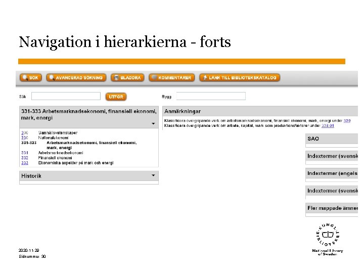 Navigation i hierarkierna - forts 2020 -11 -29 Sidnummer 30 