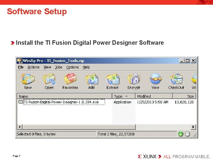 Software Setup Install the TI Fusion Digital Power Designer Software Page 7 