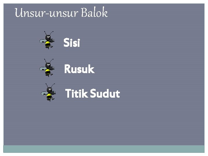 Unsur-unsur Balok Sisi Rusuk Titik Sudut 