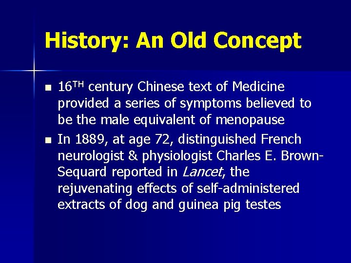 History: An Old Concept n n 16 TH century Chinese text of Medicine provided