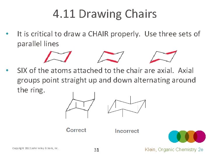 4. 11 Drawing Chairs • It is critical to draw a CHAIR properly. Use