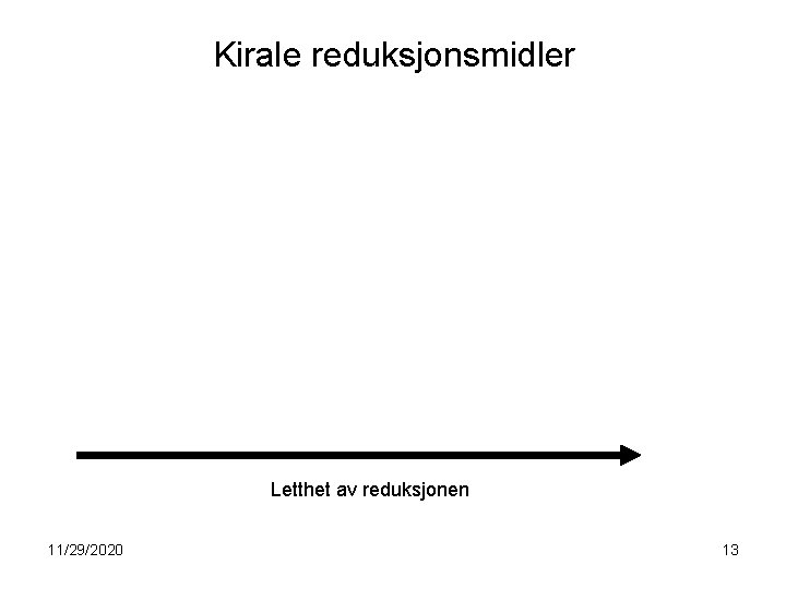 Kirale reduksjonsmidler Letthet av reduksjonen 11/29/2020 13 