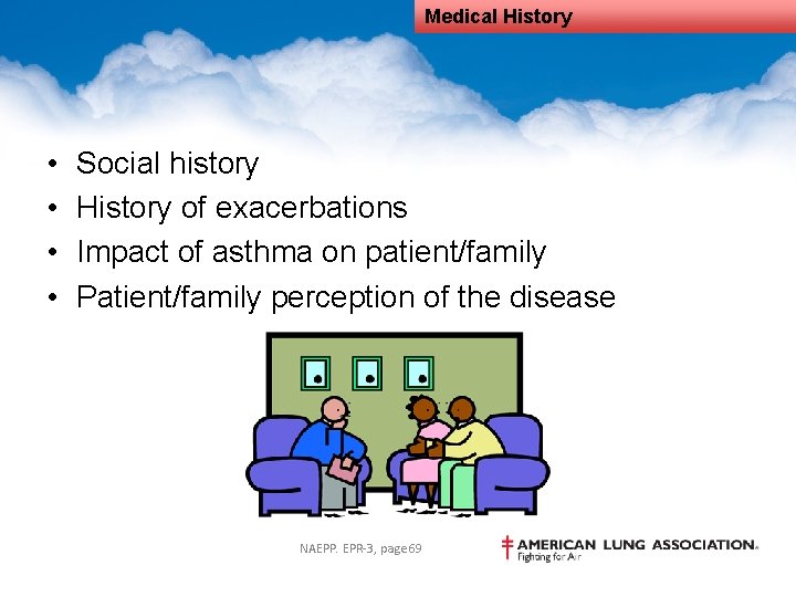 Medical History • • Social history History of exacerbations Impact of asthma on patient/family