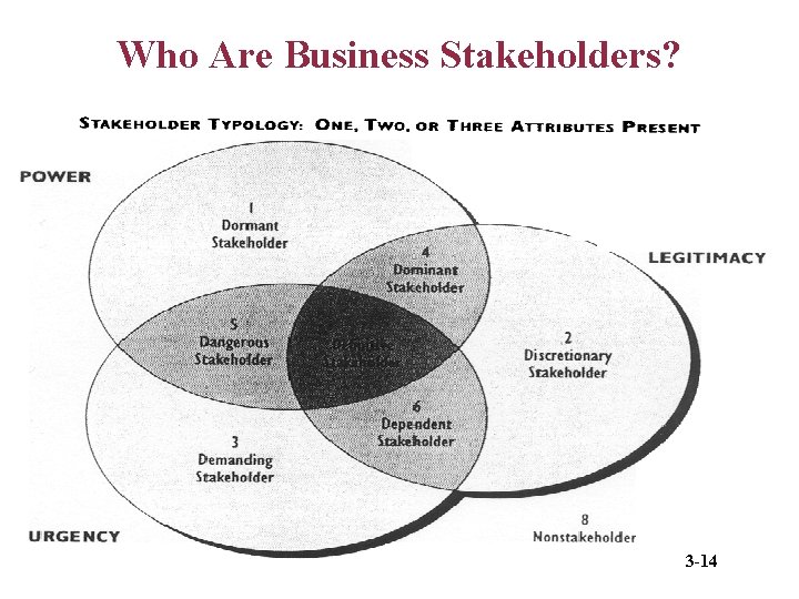 Who Are Business Stakeholders? 3 -14 