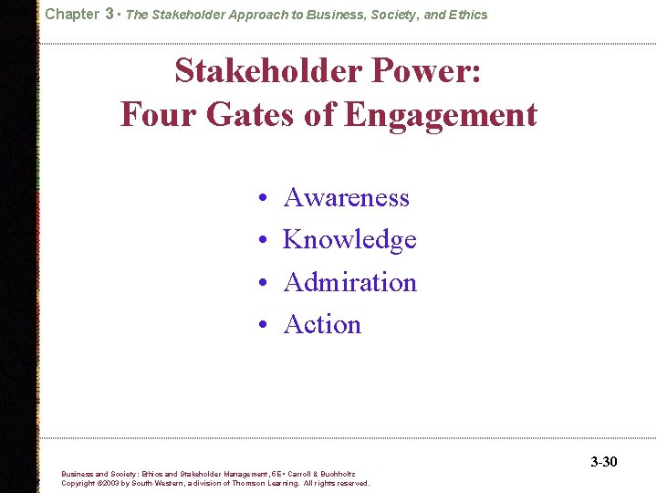 Chapter 3 • The Stakeholder Approach to Business, Society, and Ethics Stakeholder Power: Four