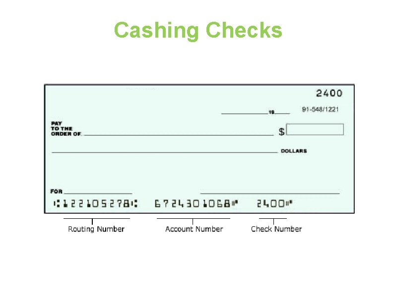 Cashing Checks 