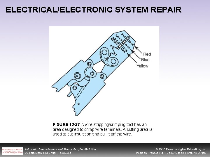 ELECTRICAL/ELECTRONIC SYSTEM REPAIR FIGURE 13 -27 A wire stripping/crimping tool has an area designed