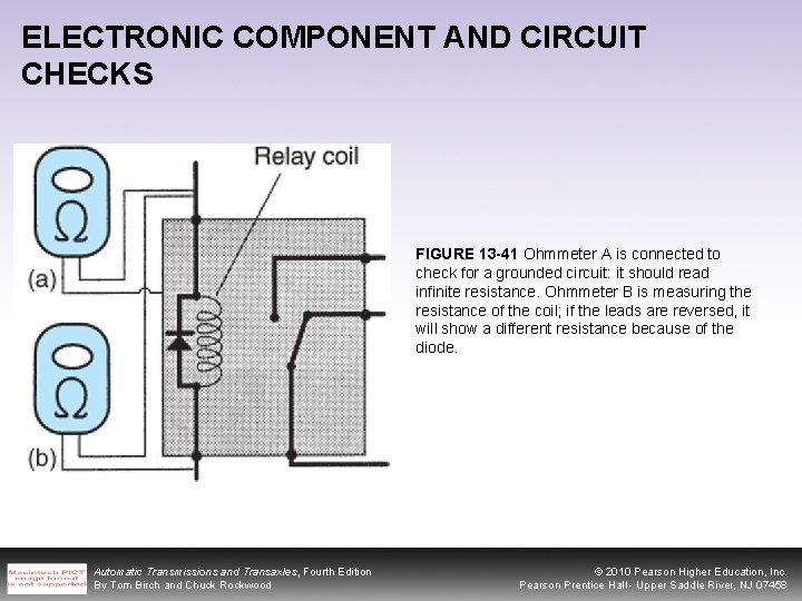 ELECTRONIC COMPONENT AND CIRCUIT CHECKS FIGURE 13 -41 Ohmmeter A is connected to check