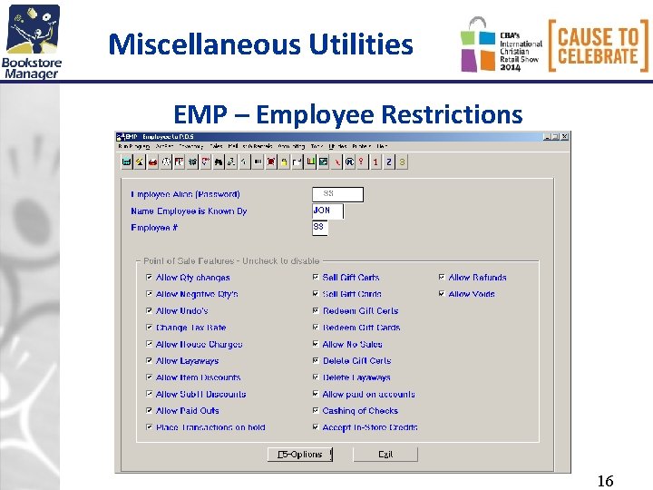Miscellaneous Utilities EMP – Employee Restrictions 16 Miscellaneous Utilities EMP – Employee Restrictions 16