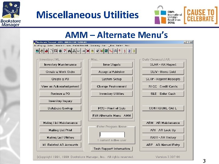 Miscellaneous Utilities AMM – Alternate Menu’s 3 Miscellaneous Utilities AMM – Alternate Menu’s 3