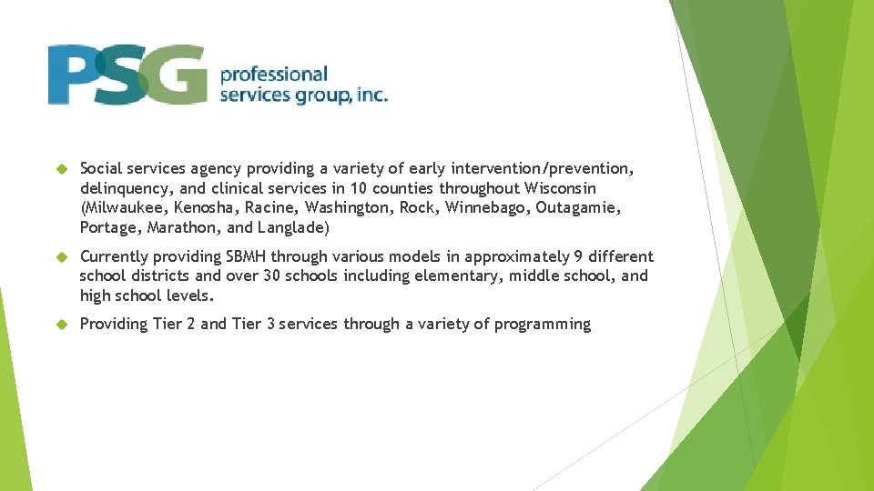  Social services agency providing a variety of early intervention/prevention, delinquency, and clinical services
