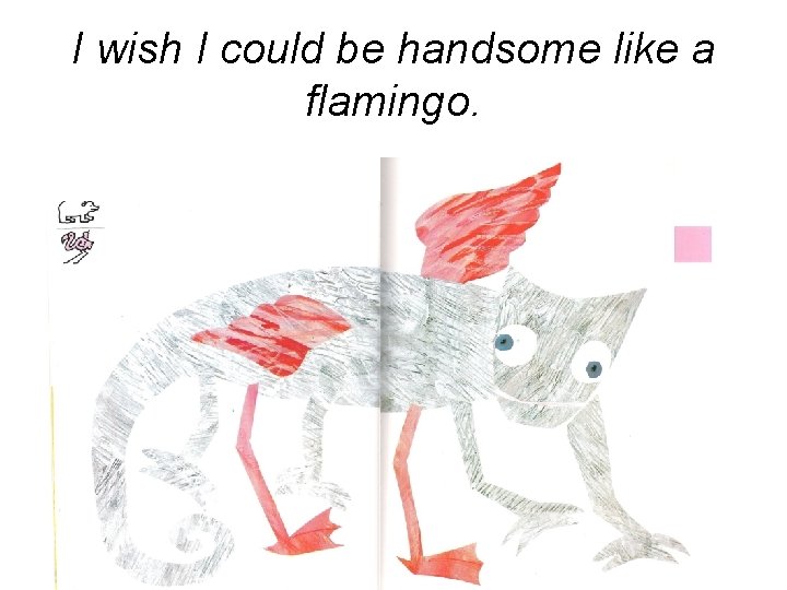 I wish I could be handsome like a flamingo. 