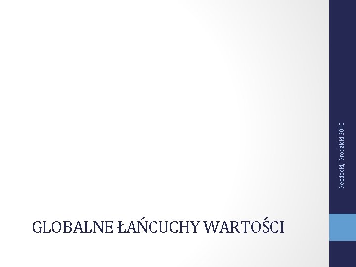 Geodecki, Grodzicki 2015 GLOBALNE ŁAŃCUCHY WARTOŚCI 