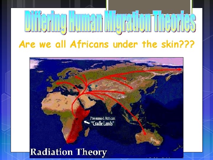 Are we all Africans under the skin? ? ? 