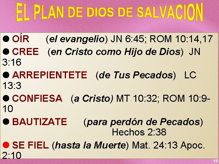 OÍR (el evangelio) JN 6: 45; ROM 10: 14, 17 CREE (en Cristo OÍR (el evangelio) JN 6: 45; ROM 10: 14, 17 CREE (en Cristo