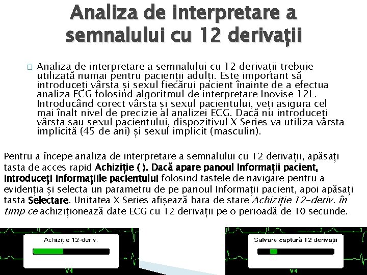 Analiza de interpretare a semnalului cu 12 derivații � Analiza de interpretare a semnalului