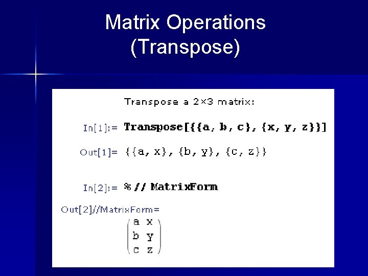 Matrix Operations (Transpose) 