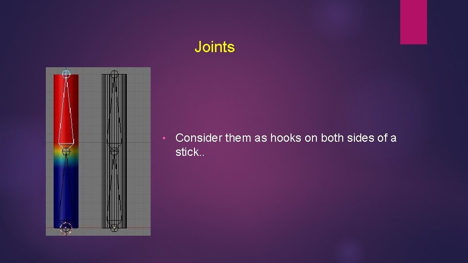 Joints • Consider them as hooks on both sides of a stick. . 