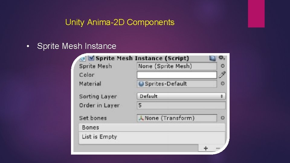 Unity Anima-2 D Components • Sprite Mesh Instance 