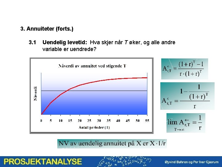 3. Annuiteter (forts. ) 3. 1 Uendelig levetid: Hva skjer når T øker, og