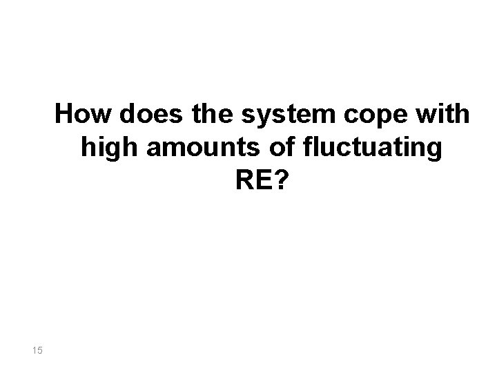 How does the system cope with high amounts of fluctuating RE? 15 