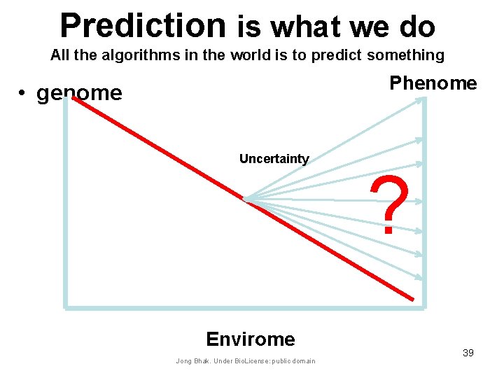 Prediction is what we do All the algorithms in the world is to predict
