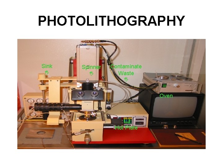 PHOTOLITHOGRAPHY Sink I Spinner I Contaminate Waste I Oven & Hot Plate 