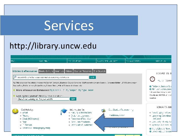 Services http: //library. uncw. edu 