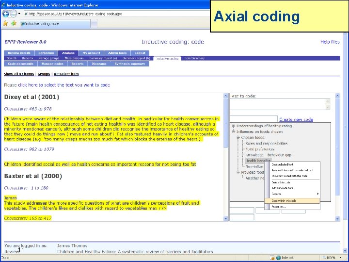 Axial coding 11 