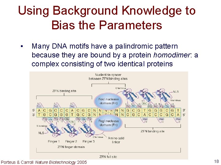 Using Background Knowledge to Bias the Parameters • Many DNA motifs have a palindromic